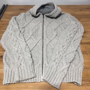 Zegna Sport Men’s Gray Knit Zip-Up Hopdie Sweater L - Used Condition